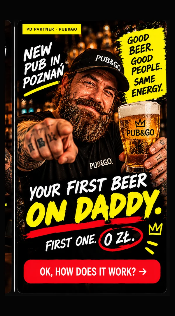 Pub&Go — Daddy welcome offer