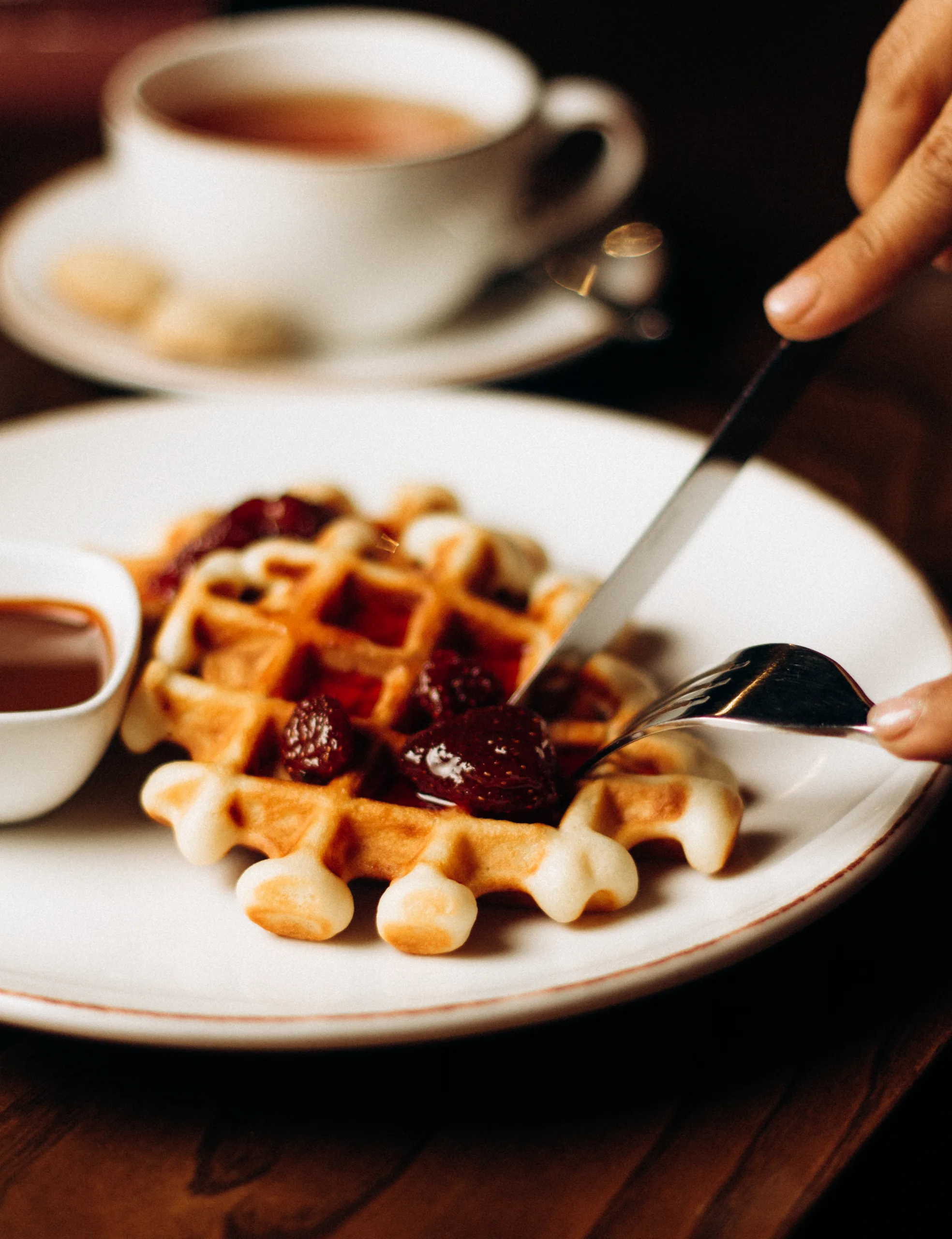 DAILY FRESH food photography — waffles and fruit